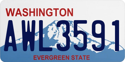 WA license plate AWL3591