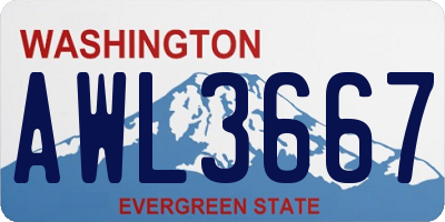 WA license plate AWL3667