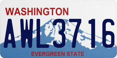 WA license plate AWL3716