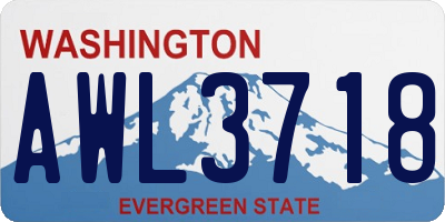 WA license plate AWL3718