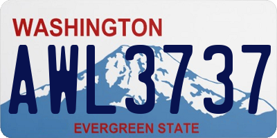 WA license plate AWL3737