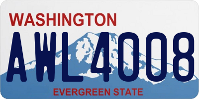 WA license plate AWL4008