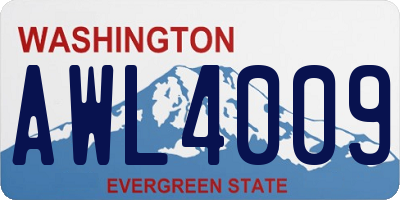 WA license plate AWL4009
