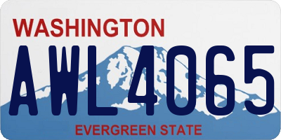 WA license plate AWL4065