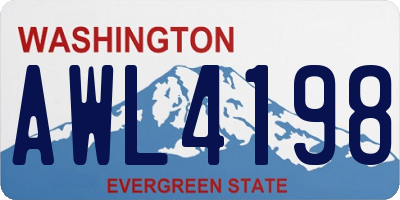 WA license plate AWL4198
