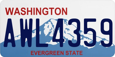WA license plate AWL4359