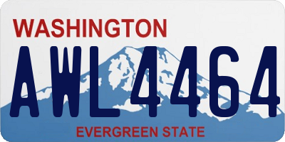 WA license plate AWL4464