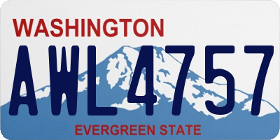 WA license plate AWL4757