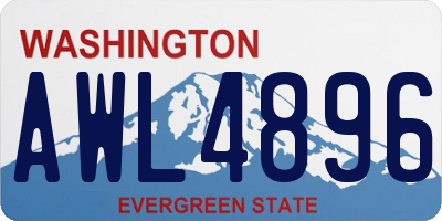 WA license plate AWL4896