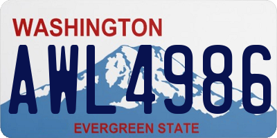 WA license plate AWL4986