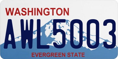 WA license plate AWL5003