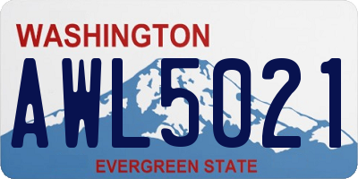 WA license plate AWL5021