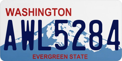 WA license plate AWL5284