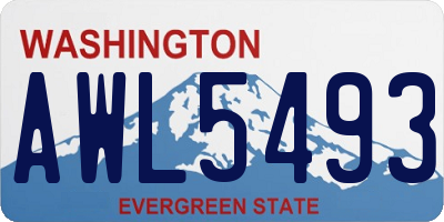 WA license plate AWL5493