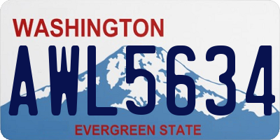 WA license plate AWL5634