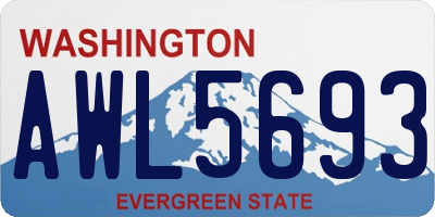 WA license plate AWL5693