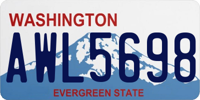 WA license plate AWL5698