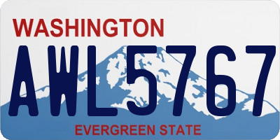 WA license plate AWL5767