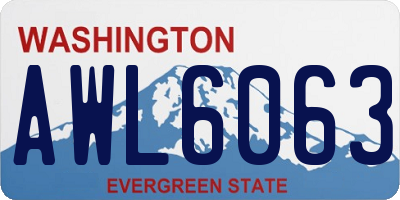 WA license plate AWL6063