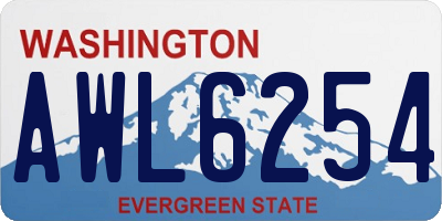 WA license plate AWL6254