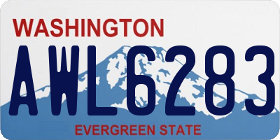 WA license plate AWL6283