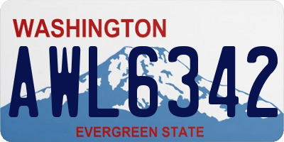 WA license plate AWL6342