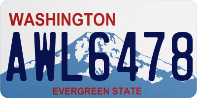 WA license plate AWL6478