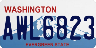WA license plate AWL6823