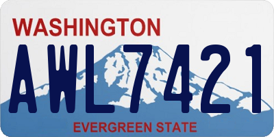 WA license plate AWL7421