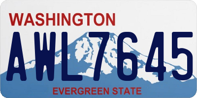 WA license plate AWL7645