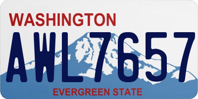 WA license plate AWL7657