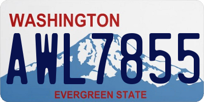 WA license plate AWL7855