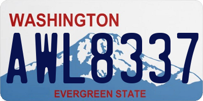 WA license plate AWL8337