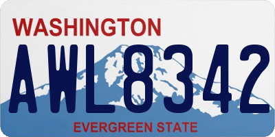 WA license plate AWL8342