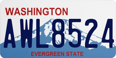 WA license plate AWL8524