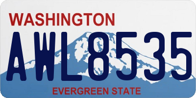 WA license plate AWL8535