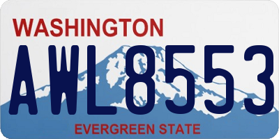 WA license plate AWL8553