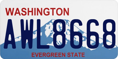 WA license plate AWL8668