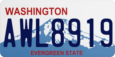WA license plate AWL8919