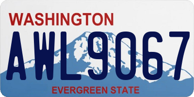 WA license plate AWL9067