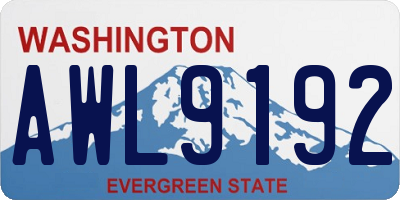 WA license plate AWL9192