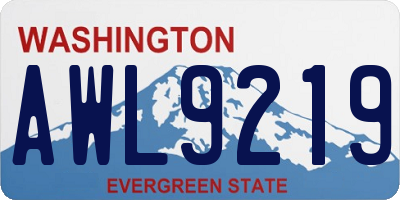 WA license plate AWL9219