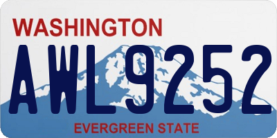WA license plate AWL9252