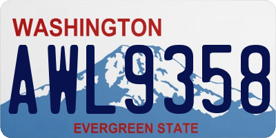 WA license plate AWL9358