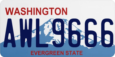 WA license plate AWL9666