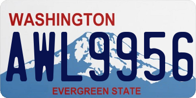 WA license plate AWL9956