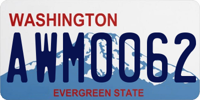 WA license plate AWM0062