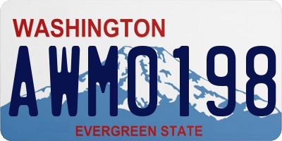WA license plate AWM0198