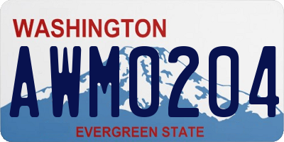 WA license plate AWM0204