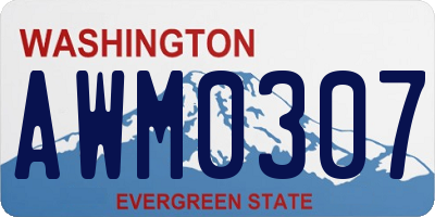 WA license plate AWM0307